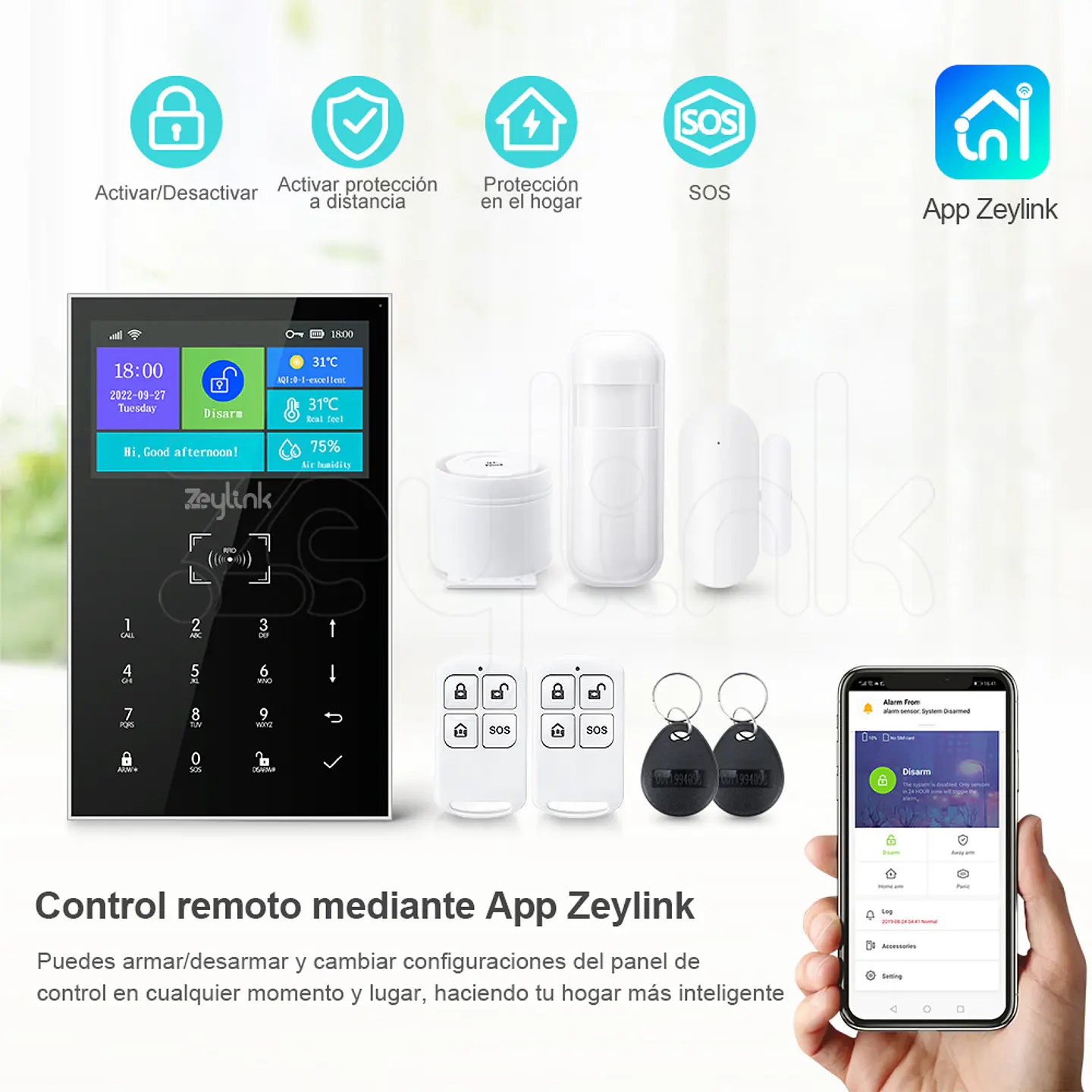 Alarma Para Casa Negocio K10 4G WiFi Security Smart + Domótica + App Móvil + Rfid 3