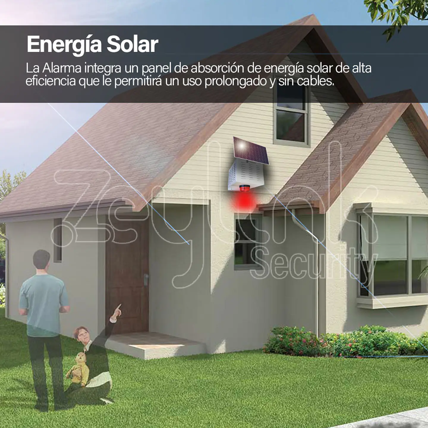 Sirena Solar Inalambrica 60w Ultra Potente Autonoma Para Alarma 4g gsm 3