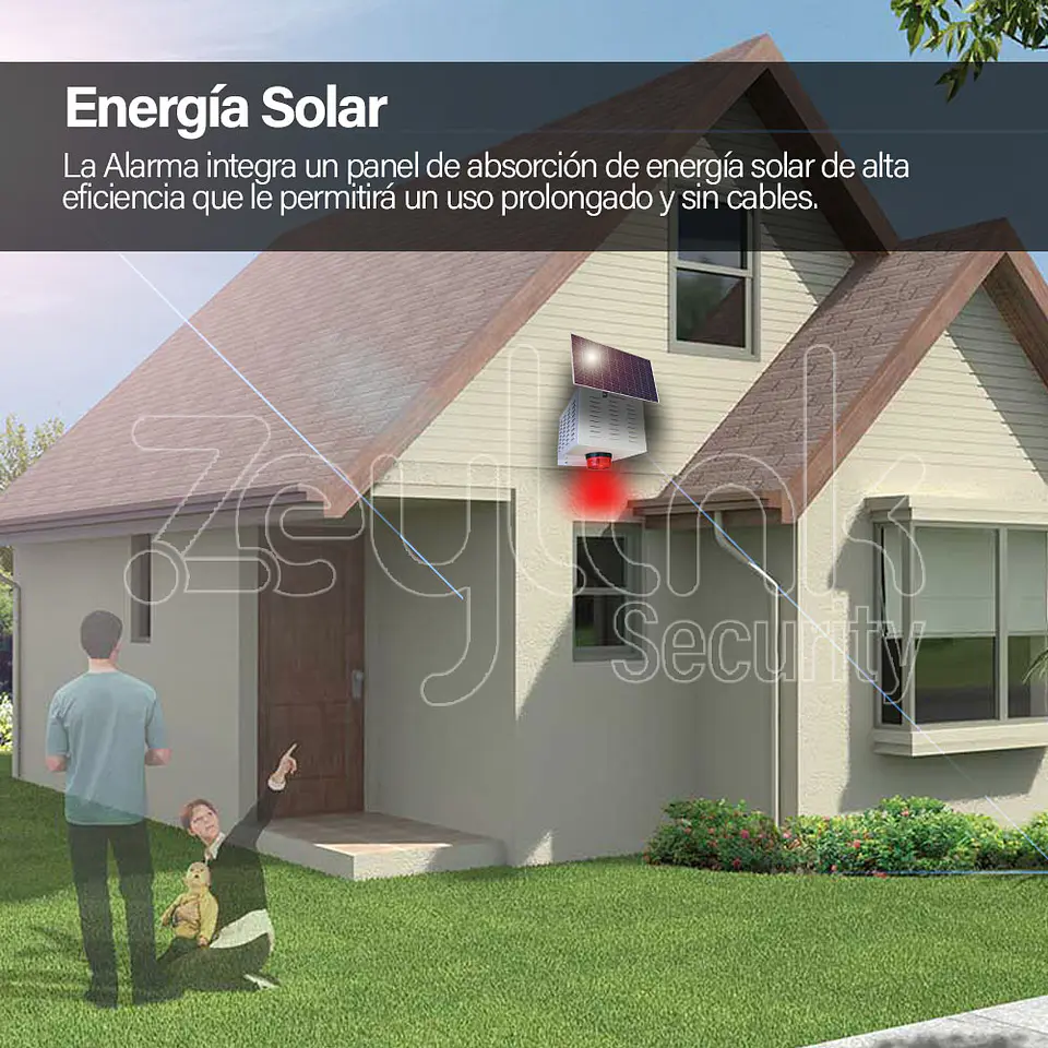 Sirena Solar Inalambrica 60w Ultra Potente Autonoma Para Alarma 4g gsm 3