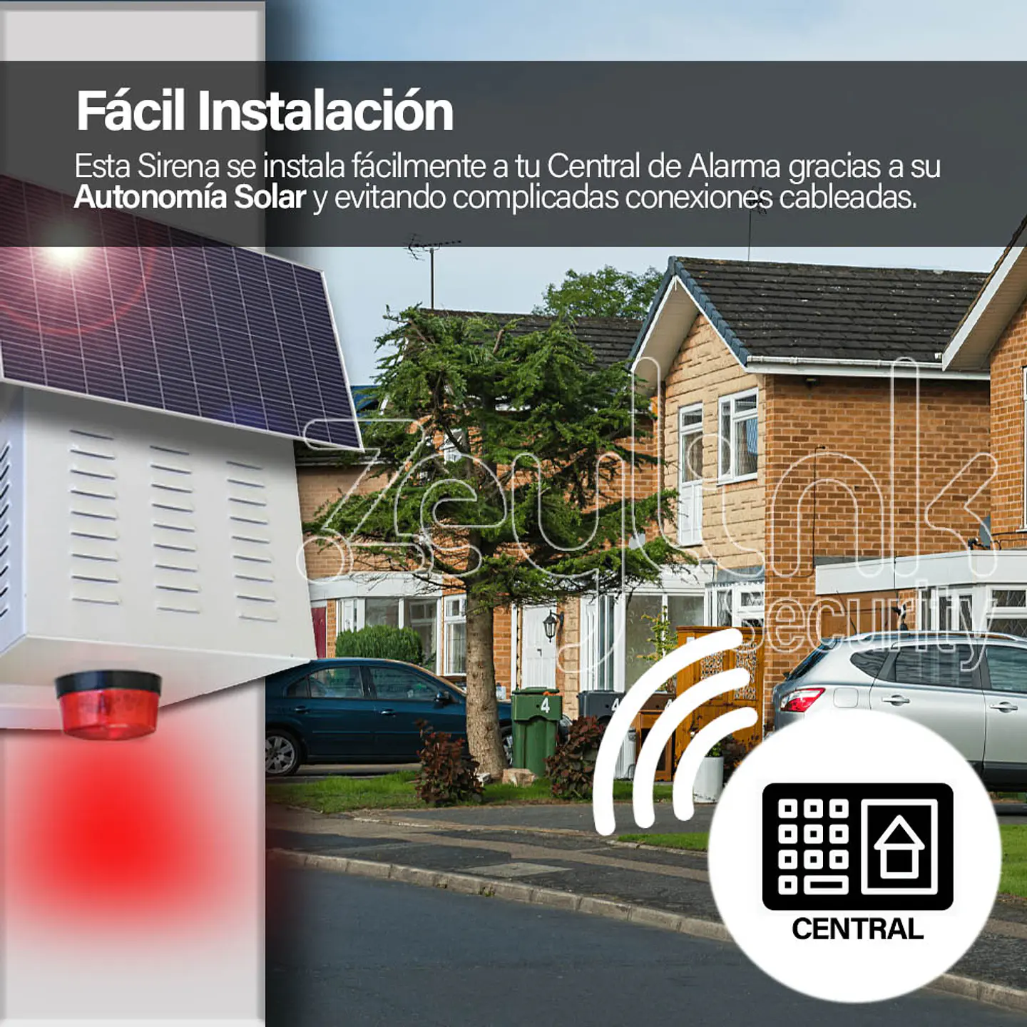 Sirena Solar Inalambrica 60w Ultra Potente Autonoma Para Alarma 4g gsm 4