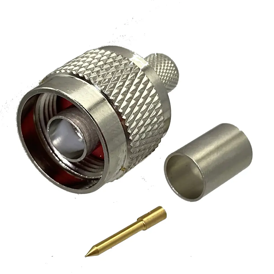Conector Tipo N Macho Para Crimpiado Rg58 Lmr195 Antena Pack 4U Rufiantt 1
