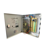 Fuente Poder Centralizada 12V 10A 9CH Cctv Para Camaras Con Gabinete