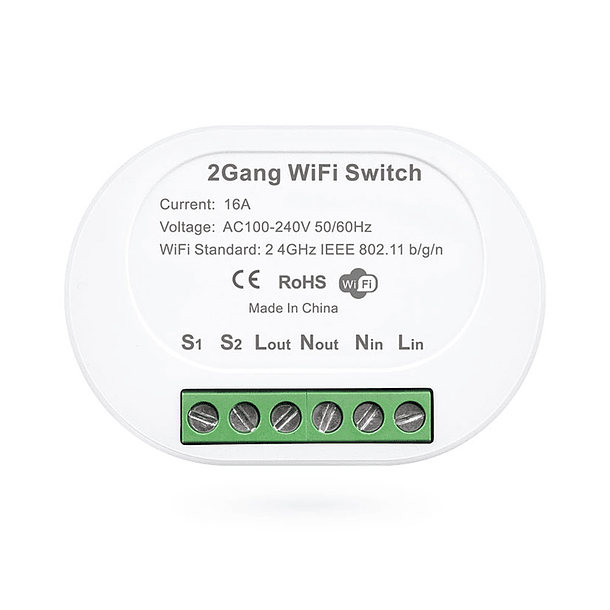 Rele Mini Interruptor Inteligente 2 Switch Simple 9-24 Escalera Con Dimmer Wifi