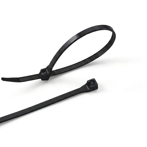 Amarras Plasticas 2.5x100mm 100 Unidades Negro Alta Resistencia Autobloqueable Para Cableado
