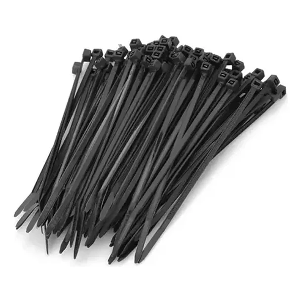 Amarras Plasticas 2.5x100mm 100 Unidades Negro Alta Resistencia Autobloqueable Para Cableado