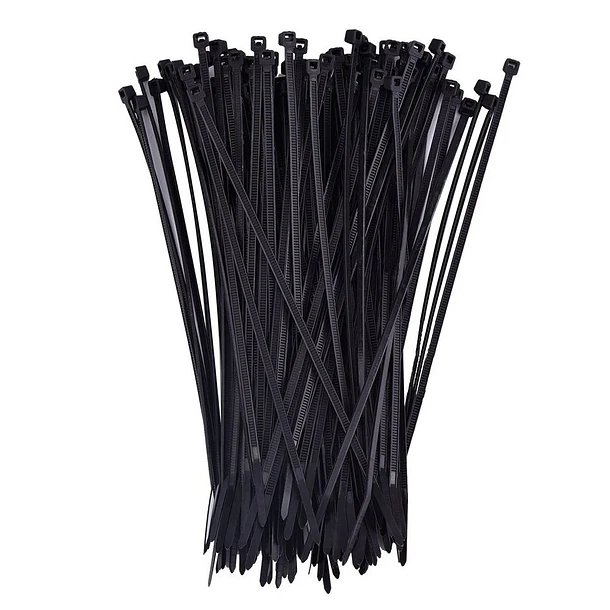 Amarras Plasticas 2.5x200mm 100 Unidades Negro Alta Resistencia Autobloqueable Para Instalacion