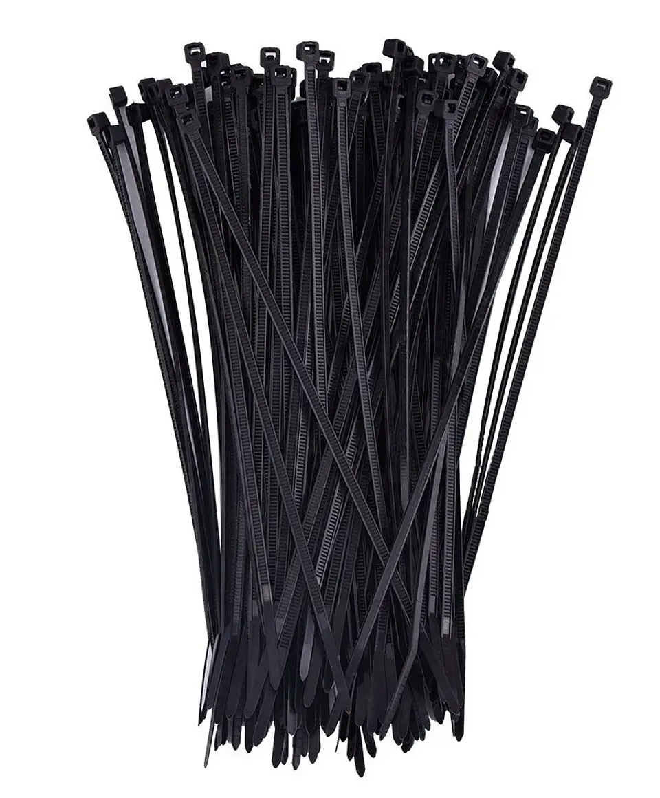 Amarras Plasticas 2.5x200mm 100 Unidades Negro Alta Resistencia Autobloqueable Para Instalacion 1