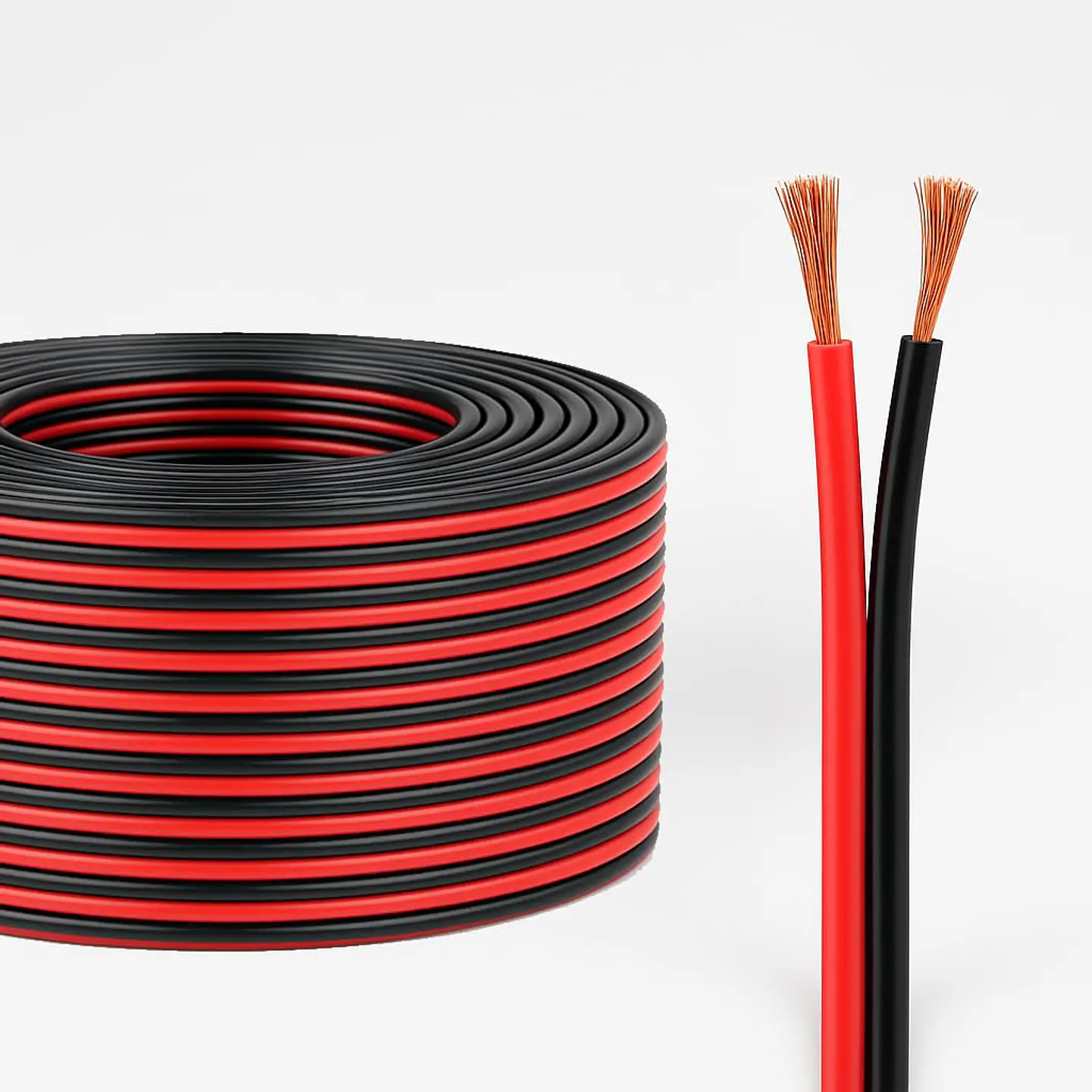 Cable Parlante 18 AWG 2x1 Paralelo Rojo Negro 100 Metros Audio Alta Potencia Polarizado 2