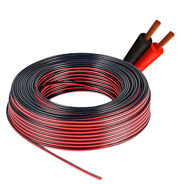 Cable Parlante 14 AWG 2x1 Paralelo Rojo Negro 100 Metros Audio Instalacion Polarizado