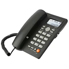 Telefono Fijo Sobremesa Negro Manos Libres Pantalla LCD Identificacion Llamada y Anexos Oficina Negocio 1
