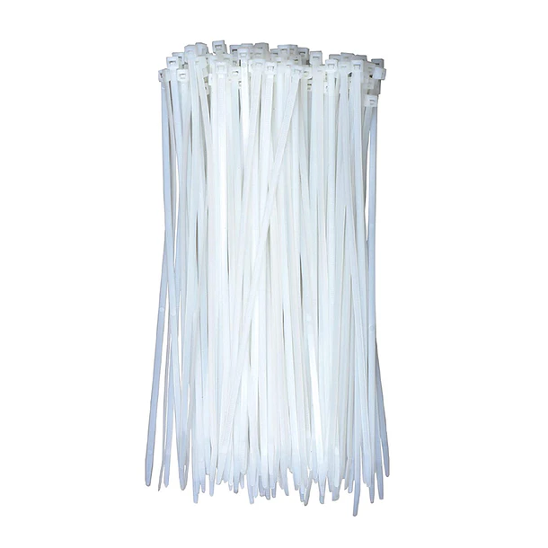 Amarras Plasticas 2.5x200mm 100 Unidades Blanco Alta Resistencia Autobloqueable Para Instalacion