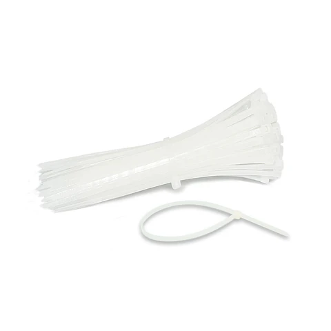 Amarras Plasticas 2.5x300mm 100 Unidades Blanco Alta Resistencia Autobloqueable Uso Industrial