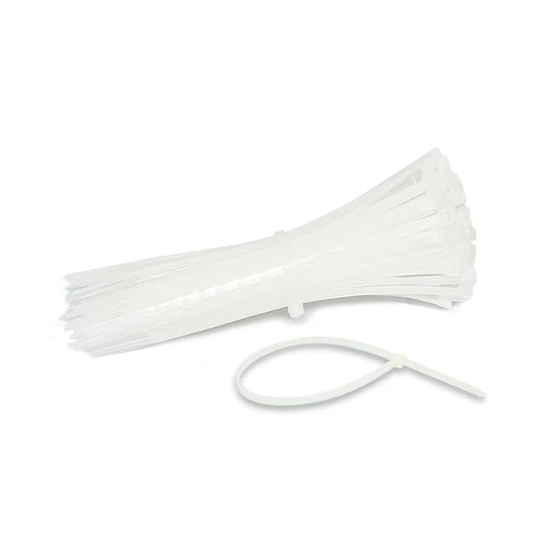 Amarras Plasticas 2.5x300mm 100 Unidades Blanco Alta Resistencia Autobloqueable Uso Industrial