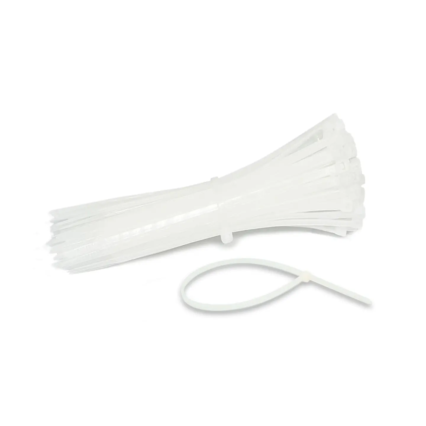 Amarras Plasticas 2.5x300mm 100 Unidades Blanco Alta Resistencia Autobloqueable Uso Industrial 1