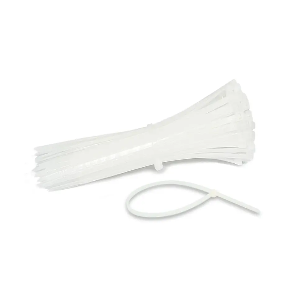 Amarras Plasticas 2.5x300mm 100 Unidades Blanco Alta Resistencia Autobloqueable Uso Industrial 1