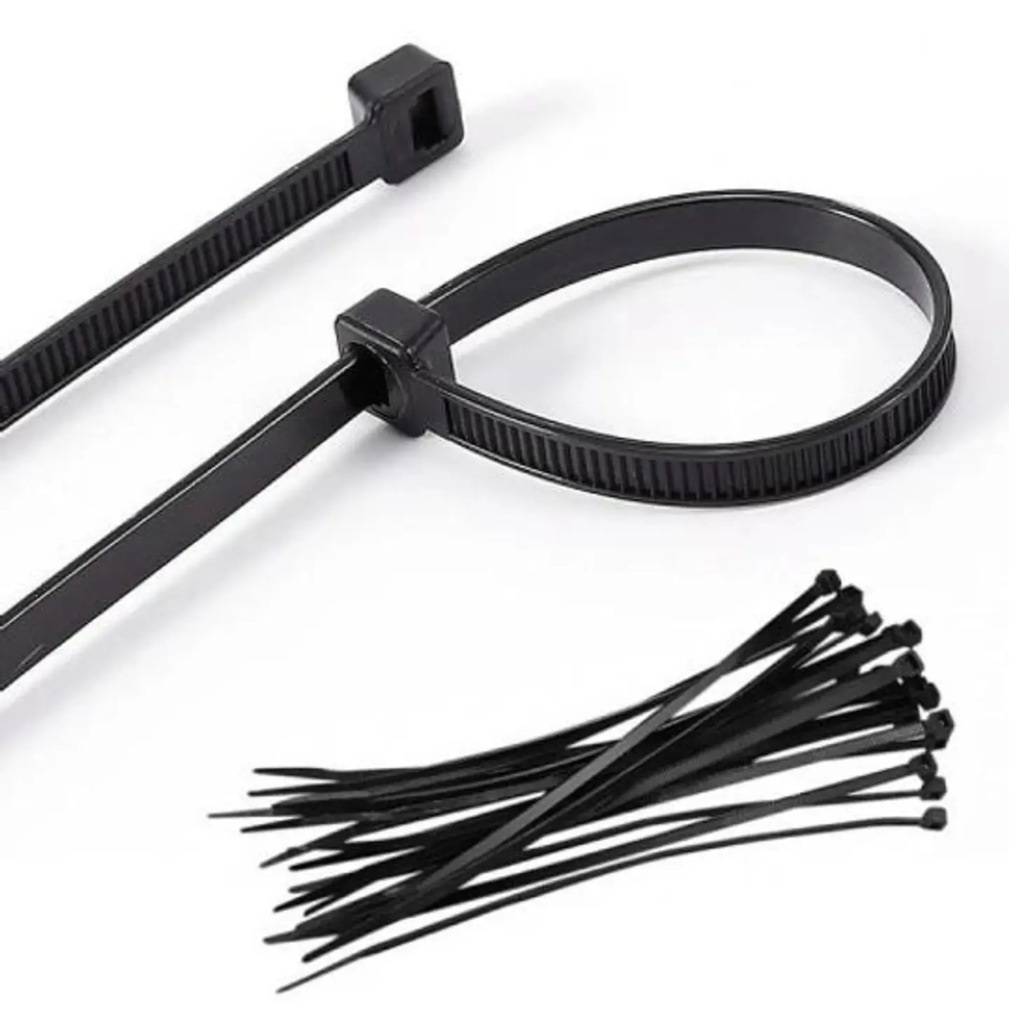 Amarras Plasticas 2.5x300mm 100 Unidades Negro Alta Resistencia Autobloqueable Uso Industrial 2