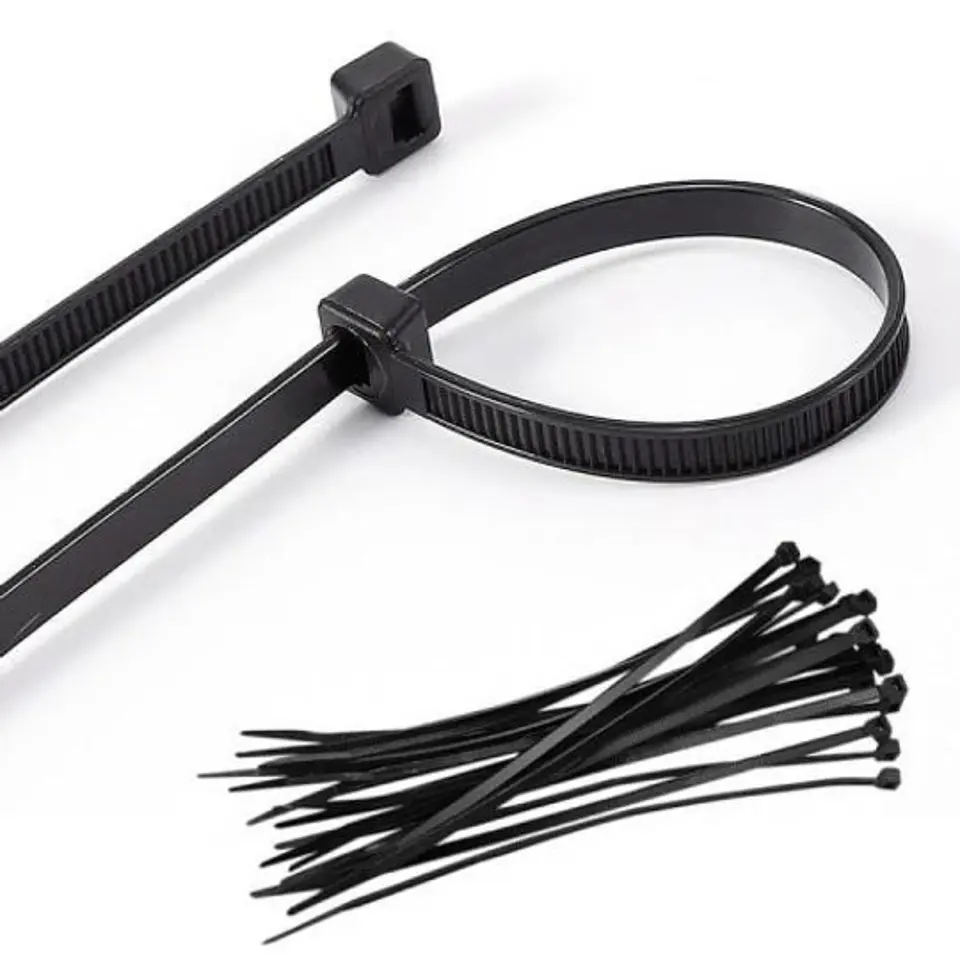 Amarras Plasticas 2.5x300mm 100 Unidades Negro Alta Resistencia Autobloqueable Uso Industrial 2