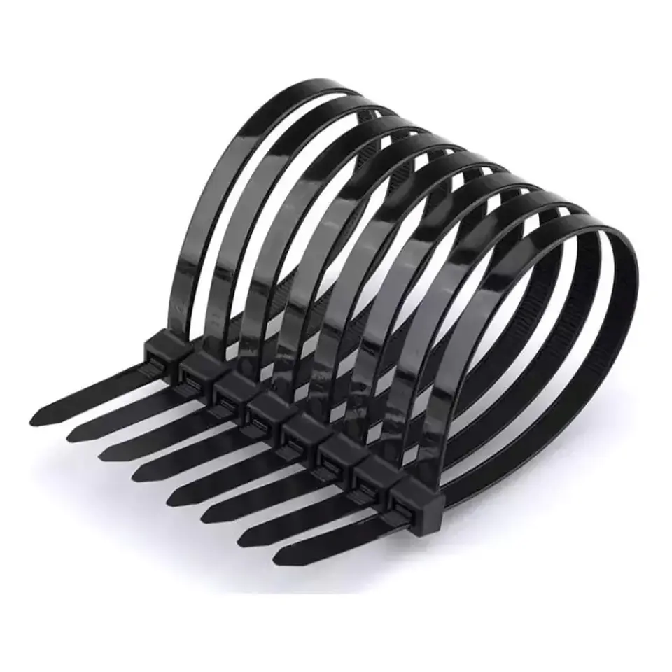 Amarras Plasticas 2.5x300mm 100 Unidades Negro Alta Resistencia Autobloqueable Uso Industrial 3