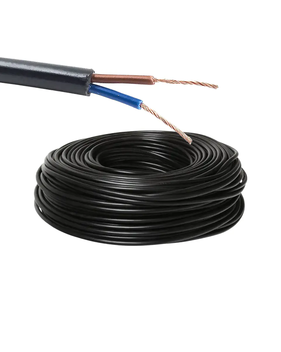Cordon Electrico 2x1.5 50 Metros Negro Cable Multifilar Flexible Instalacion Electrica 1