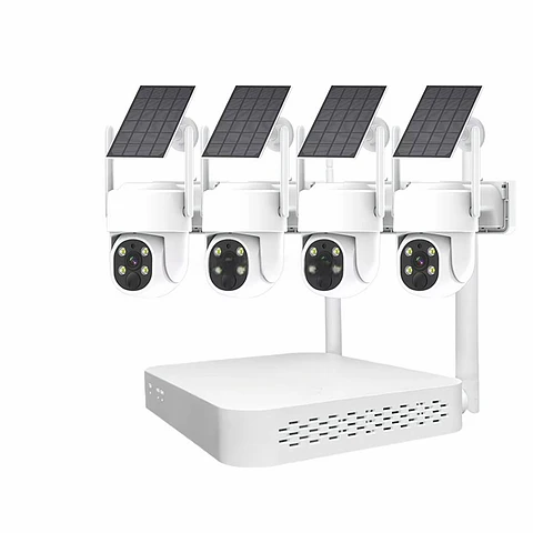 Kit 4 Camaras Solar Con Bateria 4MP NVR Inalambrica Seguridad PTZ 360 Audio Zeylink