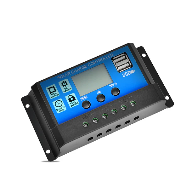 Regulador De Carga Solar 12V 24V 30A Pantalla Digital Pwm