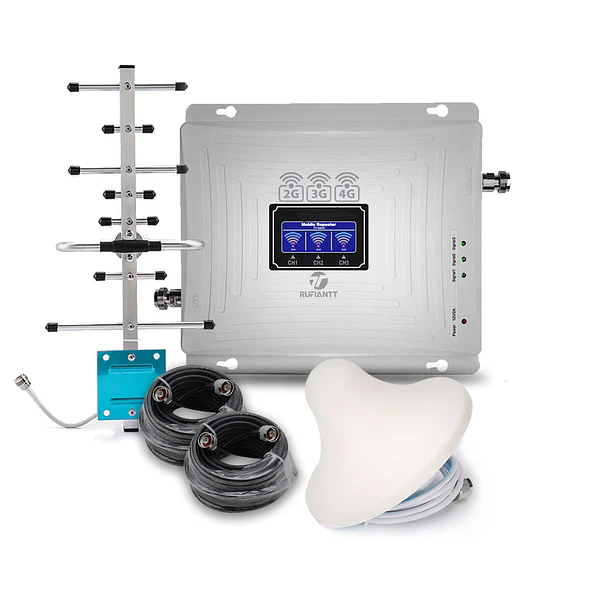 Amplificador Repetidor Señal Celular Telefonica Tribanda Full 3G 4G Kit Antena 528 M2
