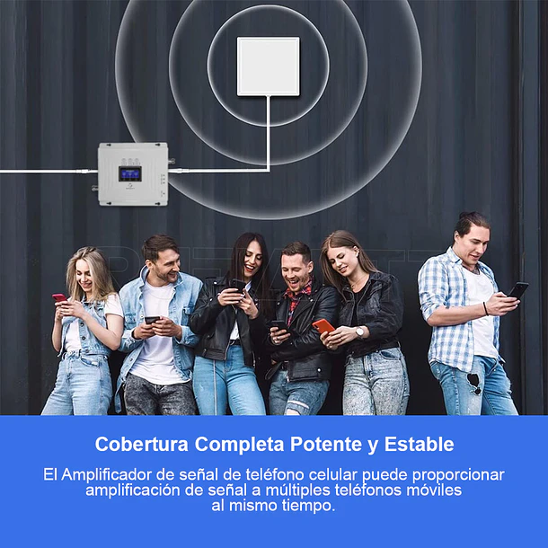 Amplificador Repetidor Señal Celular Telefonica Tribanda Full 3G 4G Kit Antena 528 M2 8