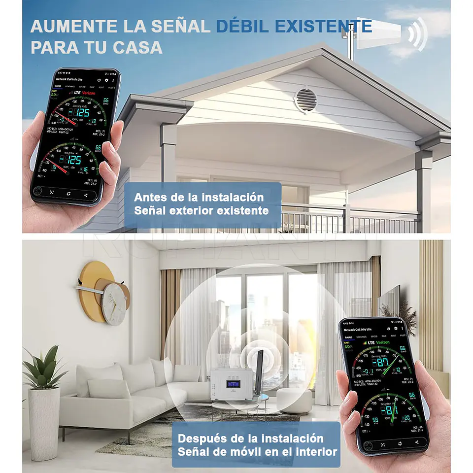 Repetidor Amplificador Señal Celular Movil Triple Banda Kit Antena Full 3G 4G Cobertura 5228 M4 5