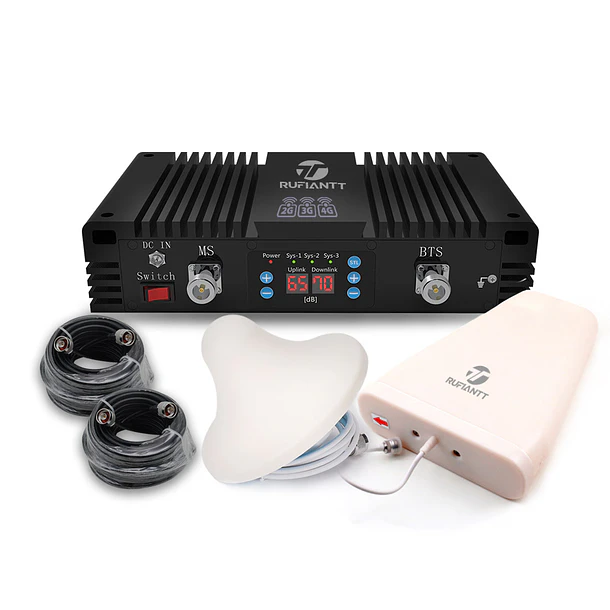 Kit Amplificador Repetidor de Señal Celular Telefonico 4G LTE Profesional Amplia Cobertura 728 X4