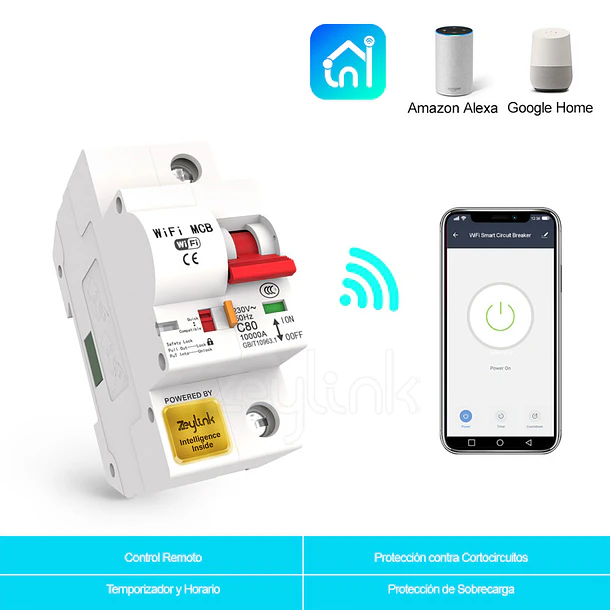 Interruptor Automático WiFi 1P x 32A 230V Con Medidor Energía Eléctrica App Movil 2