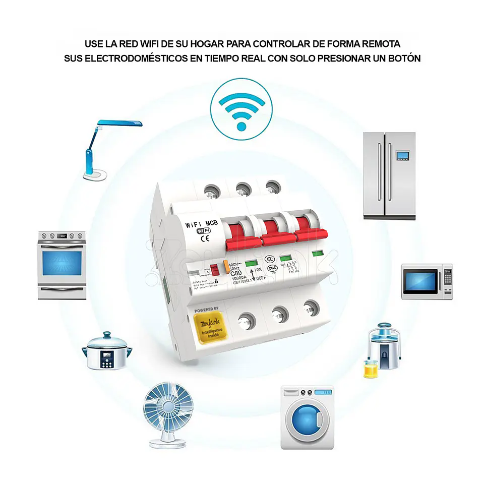 Interruptor Automatico Trifasico WiFi 3P x 63A 400V + Medidor Energía App Movil 7