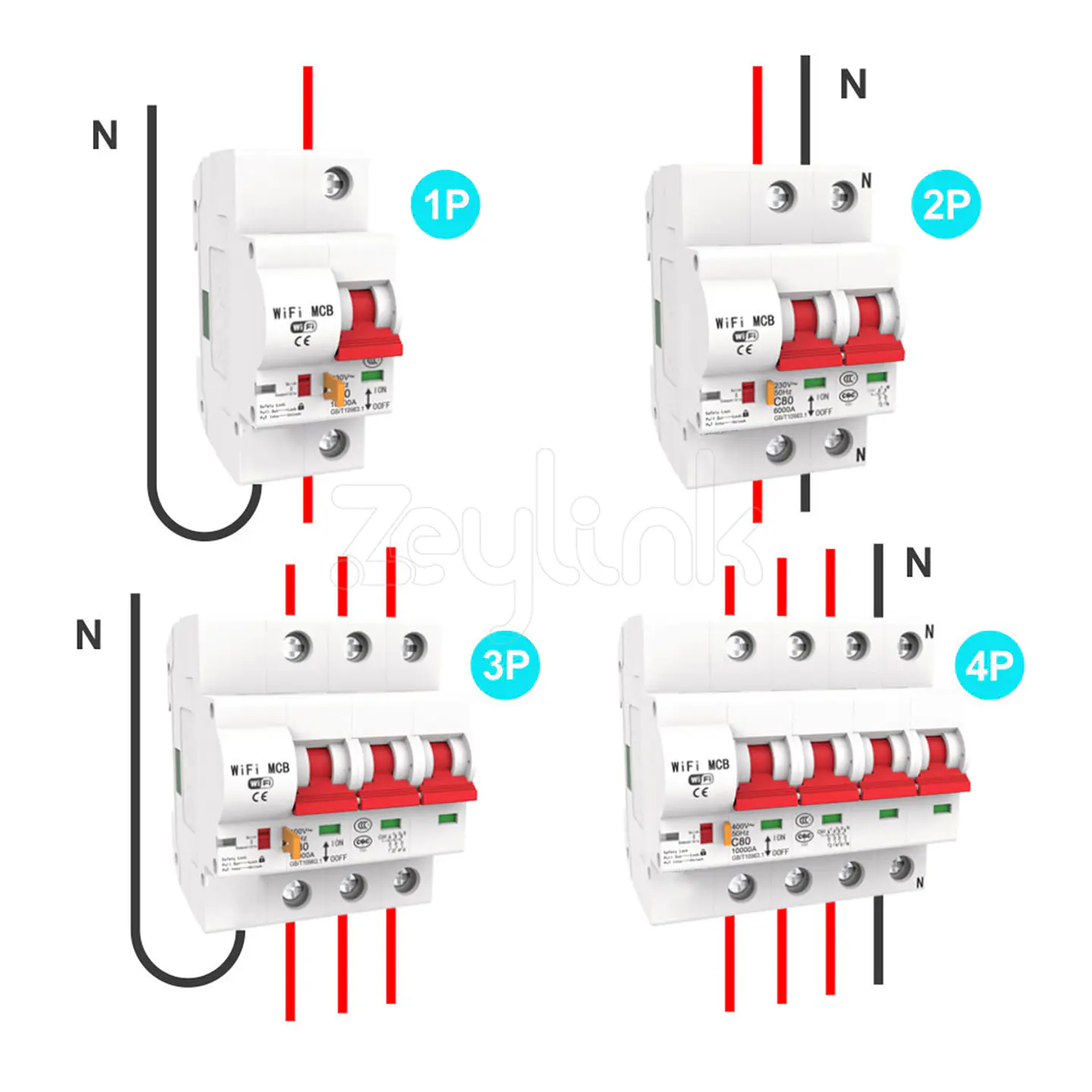 Interruptor Automatico Trifasico WiFi 3P x 63A 400V + Medidor Energía App Movil 8