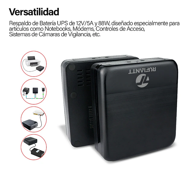 UPS XXL Litio 52.000 mAh 12V DC 3A 193Wh para Router, DVR y Cámaras Alta Duración 2