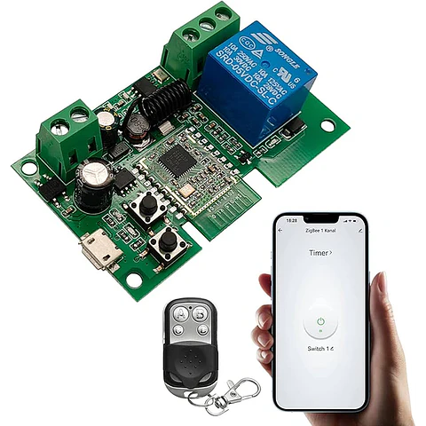 Relé Wifi Rtu 5024 Abridor Puerta Portón + Control RF Via App Zeylink Input 12Vdc
