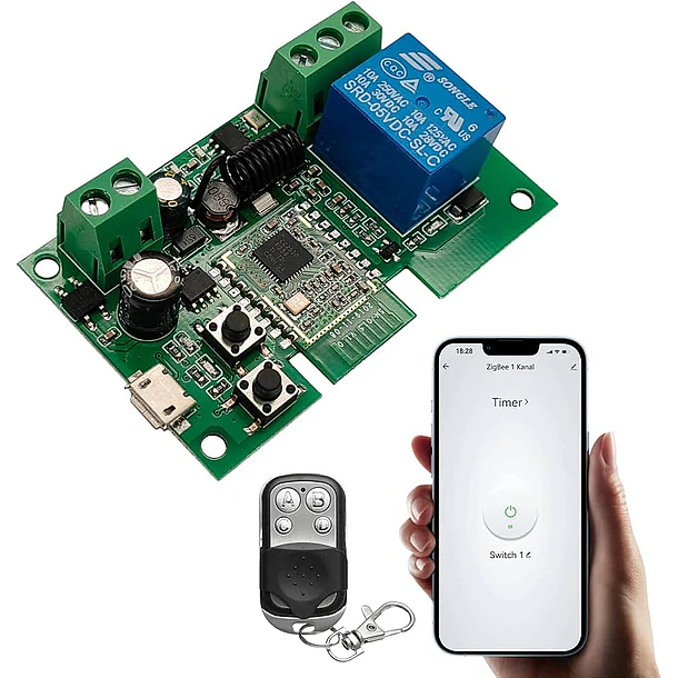 Relé Wifi Rtu 5024 Abridor Puerta Portón + Control RF Via App Zeylink Input 12Vdc