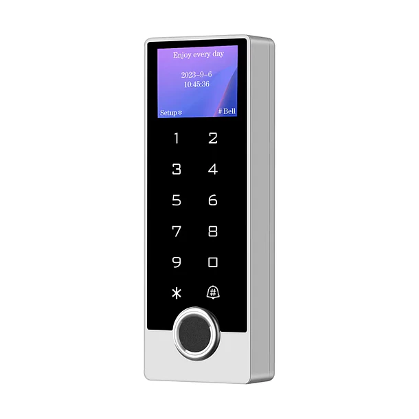 Control Acceso IP68 Huella Clave Tarjeta 125KHz Pantalla Tactil Impermeable Seguridad ZLK