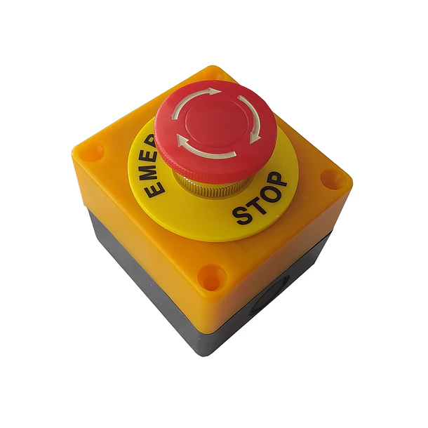 Boton Parada Emergencia SOS Industrial Interruptor Stop Con Retencion Seguridad Rufiantt