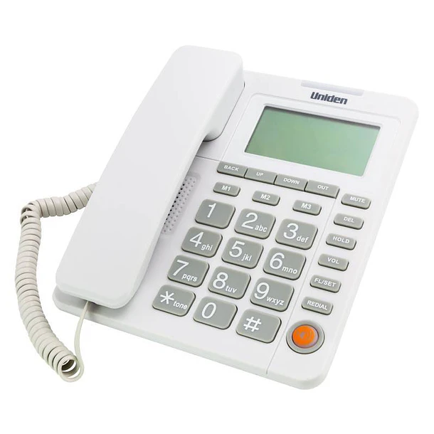 Telefono Fijo Sobremesa Visor LCD Identificacion LLamada 11 Memorias Blanco Para Hotel Recepcion Oficina