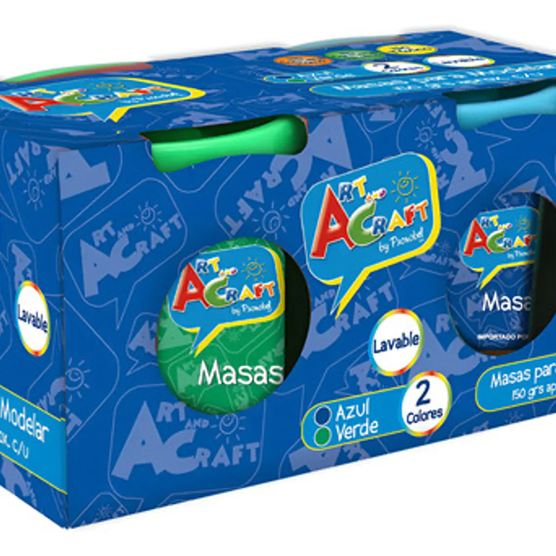 Masa Para Modelar  2 Colores Verde Azul Art And Craft 1