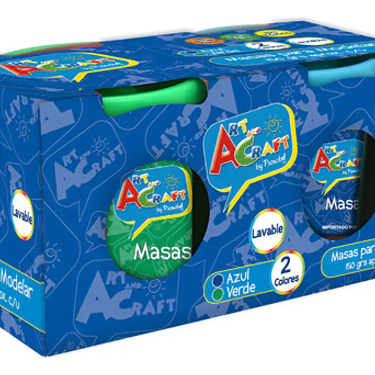 Masa Para Modelar  2 Colores Verde Azul Art And Craft 1