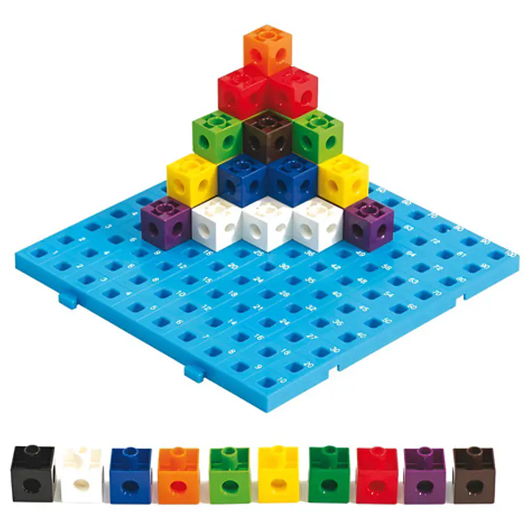 Cubos Unifix 100 Unidades Con Base Plastica Dactic 1
