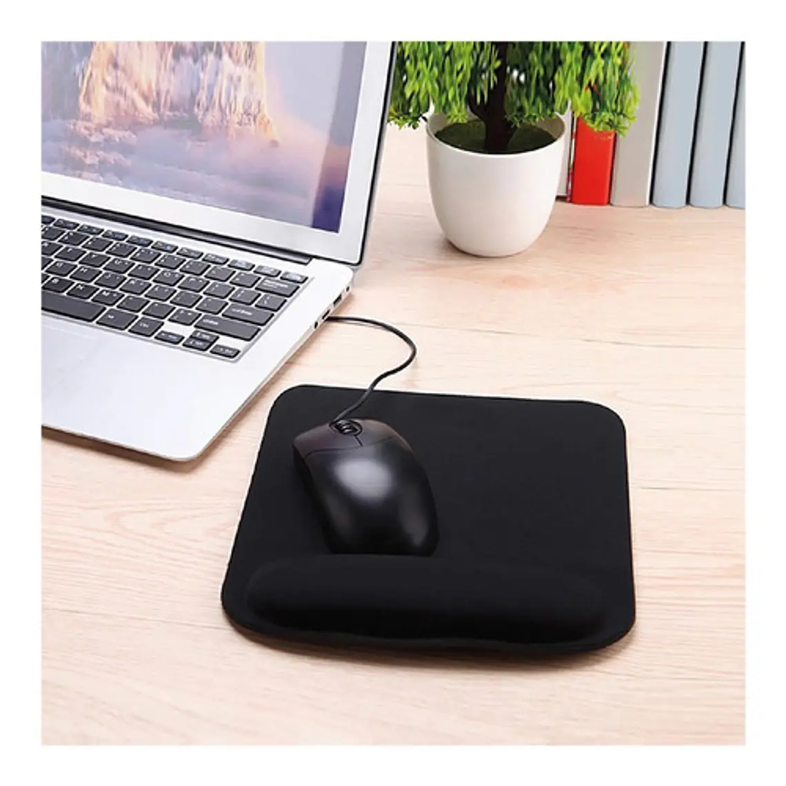 Mouse Pad E-blue Dbmp008bk Negro Gel Antideslizante Con Apoya Muñeca 2