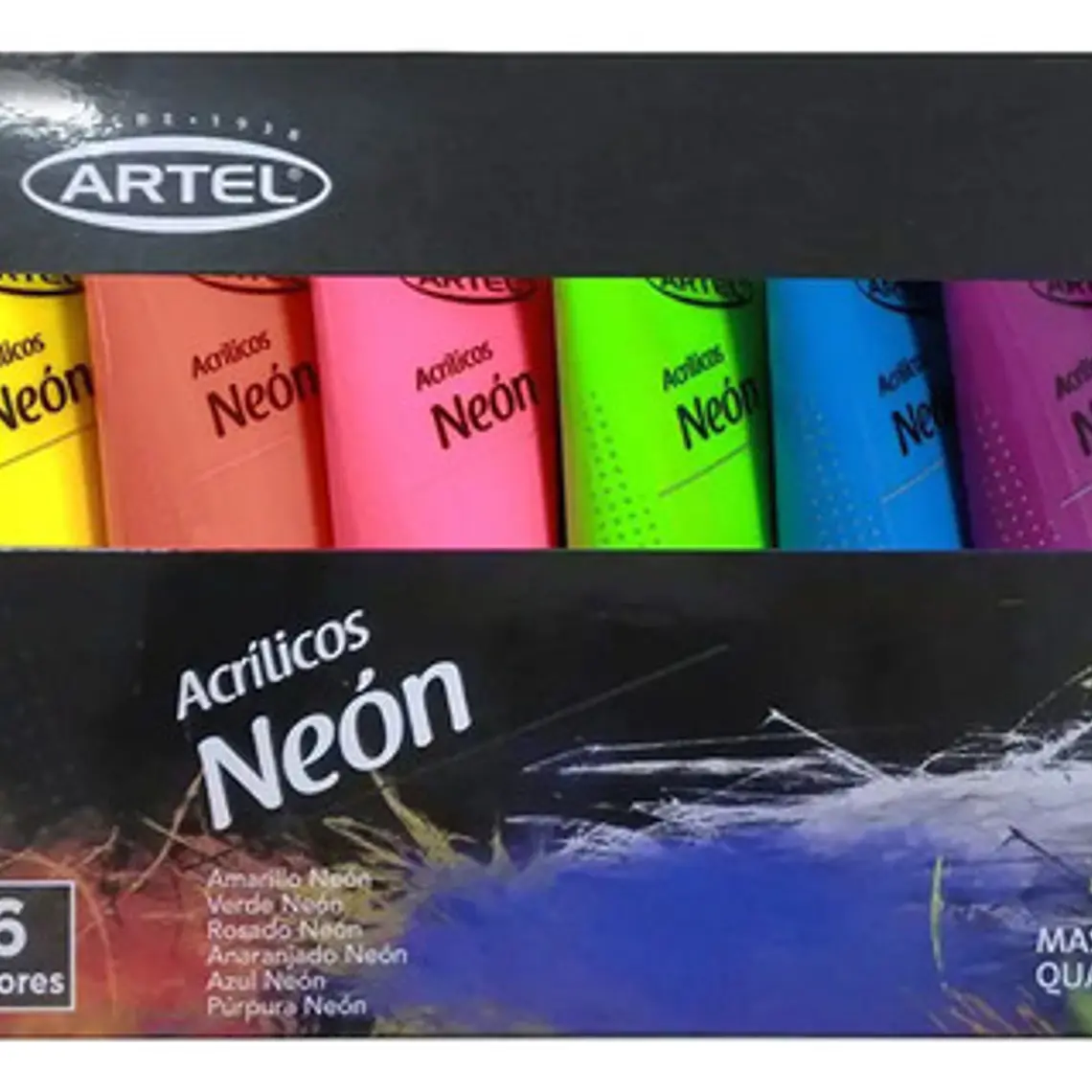 Set 6 Pinturas Acrilicas Neon 22ml. Artel (6 Colores 1
