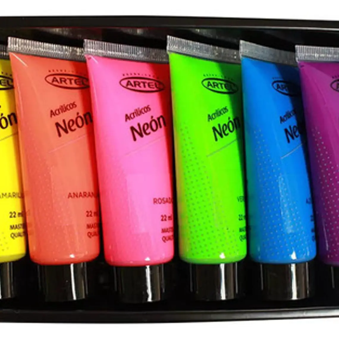 Set 6 Pinturas Acrilicas Neon 22ml. Artel (6 Colores 2