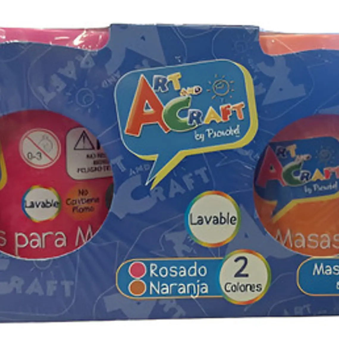 Masa Para Modelar 2 Colores Rosado Naranja Art And Craft 1