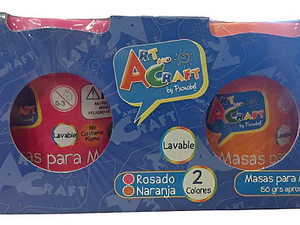 Masa Para Modelar 2 Colores Rosado Naranja Art And Craft