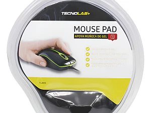 Mouse Pad Gel Apoya Muñeca Tecnolab Negro Antideslizante Goma