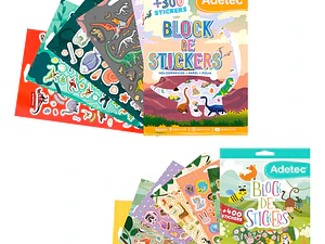 Set 2 Block De Stickers  Animales Y Dinosaurios Adetec
