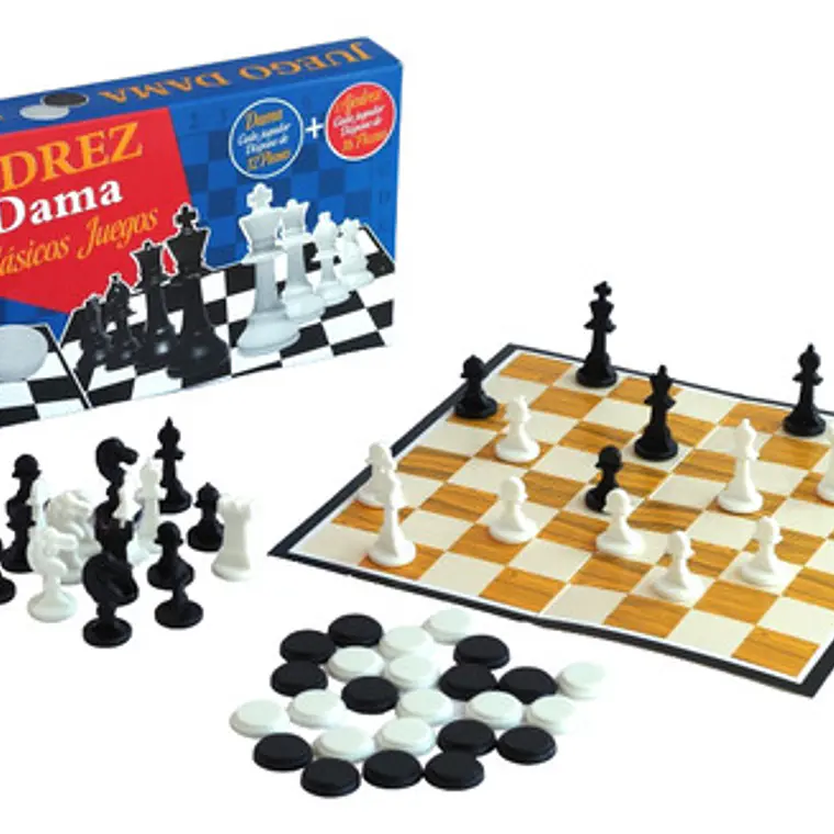 Juego De Mesa 2 En 1  Ajedrez + Dama Guau 1