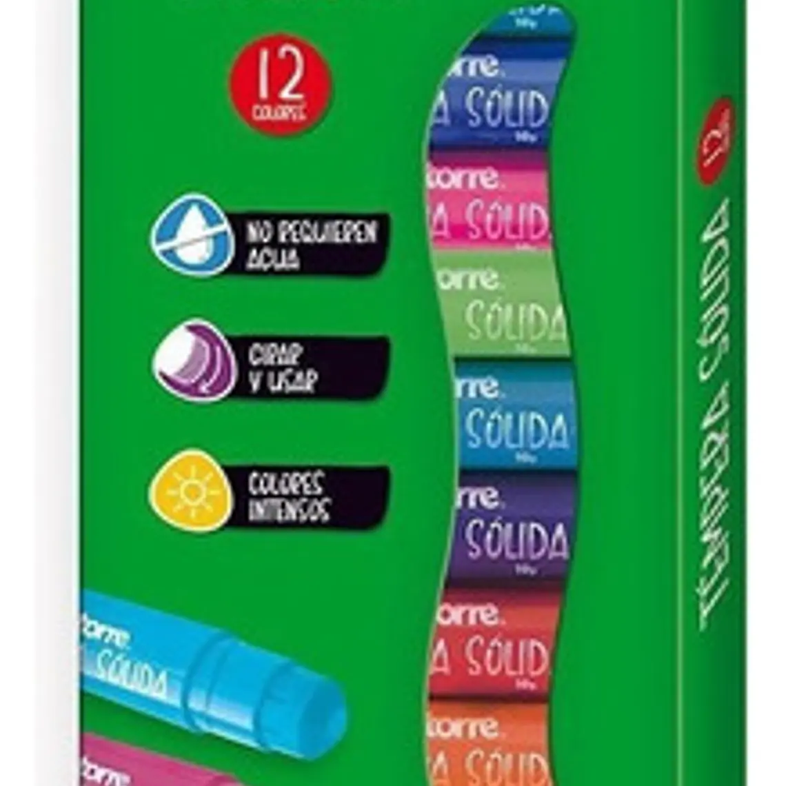 Tempera Solida 12 Colores Torre 1